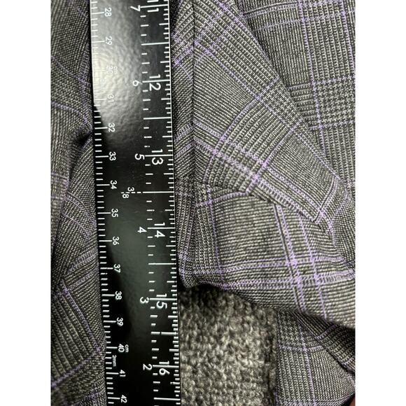 Le Suit Gray Purple Plaid Dress Pants Womens 16 Straight Leg High Rise Casual - Picture 7 of 8